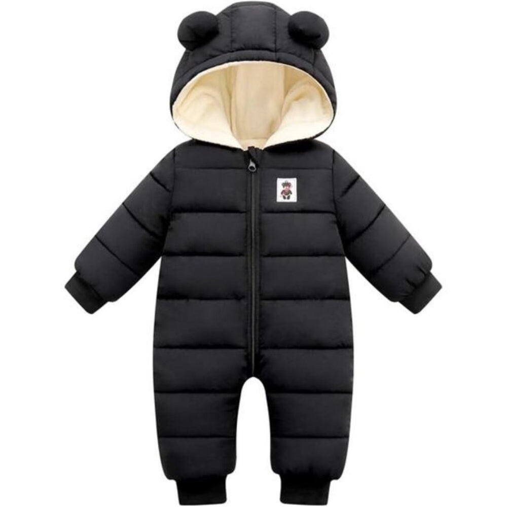 NWOT THE BEAR Unisex Adorable Black Baby Snowsuit Sz 6-12 Months